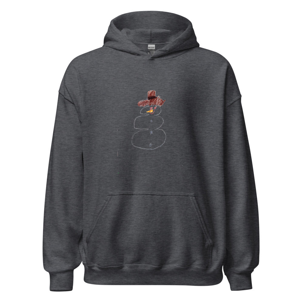 Snowman — Adult Pullover Hoodie — Dark Heather