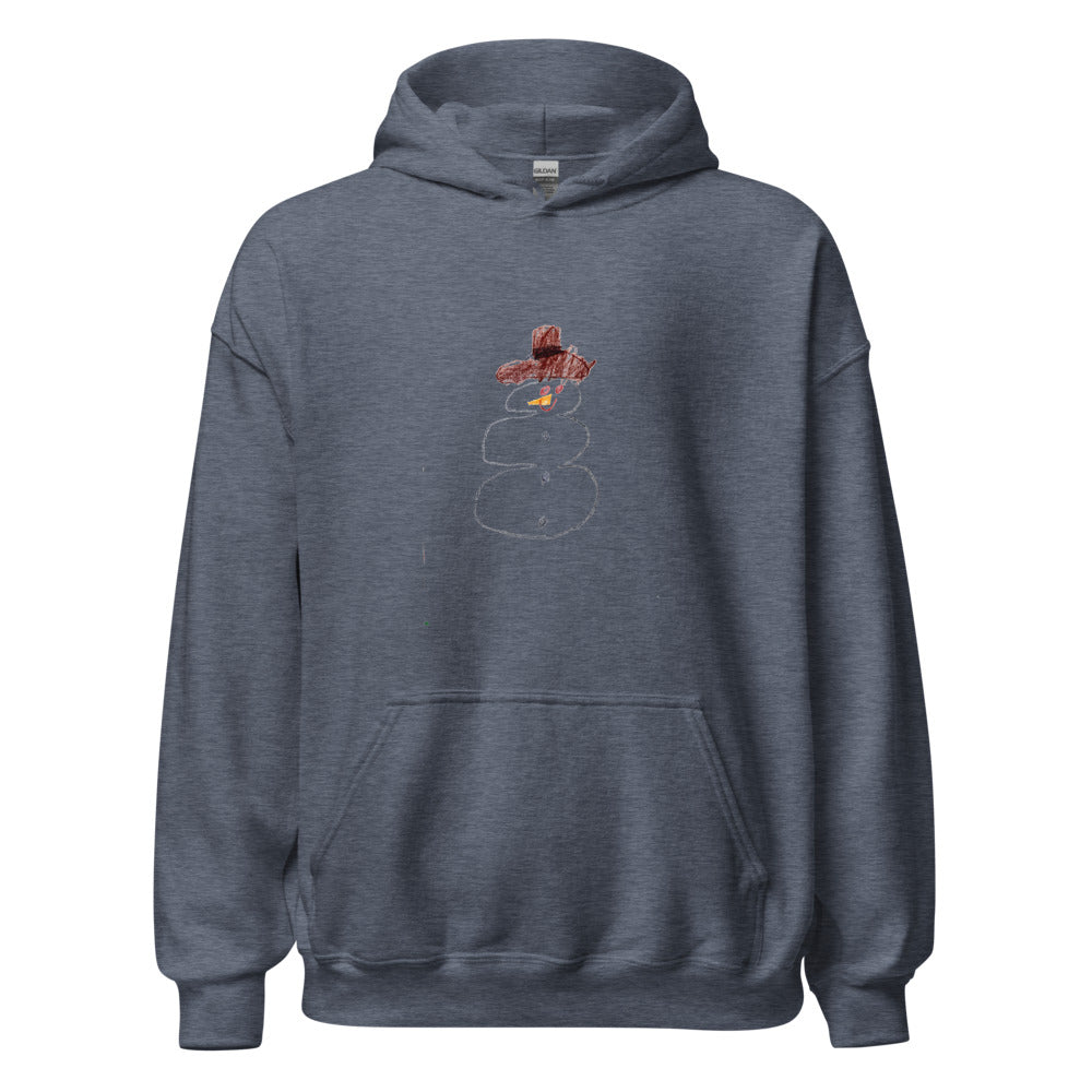 Snowman — Adult Pullover Hoodie — Heather Sport Dark Navy