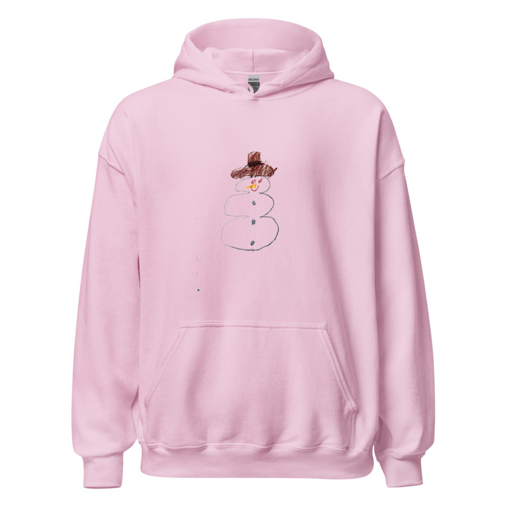 snowman-adult-hoodie-gildan-18500 - Light Pink