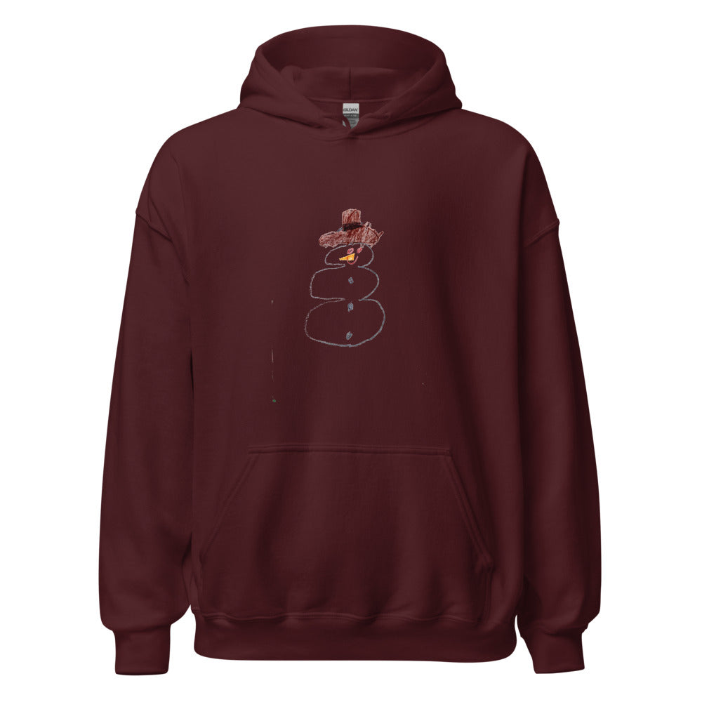 snowman-adult-hoodie-gildan-18500 - Maroon