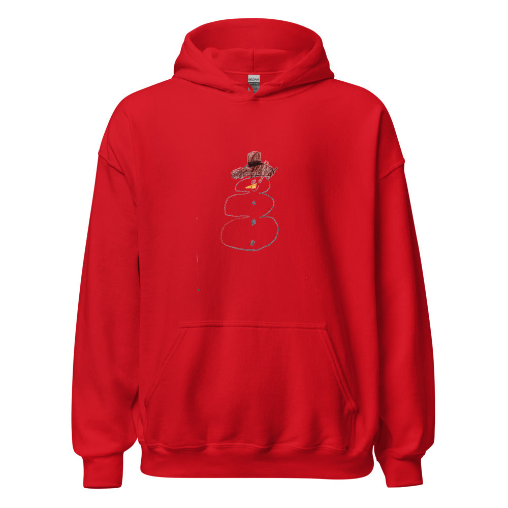 snowman-adult-hoodie-gildan-18500 - Red