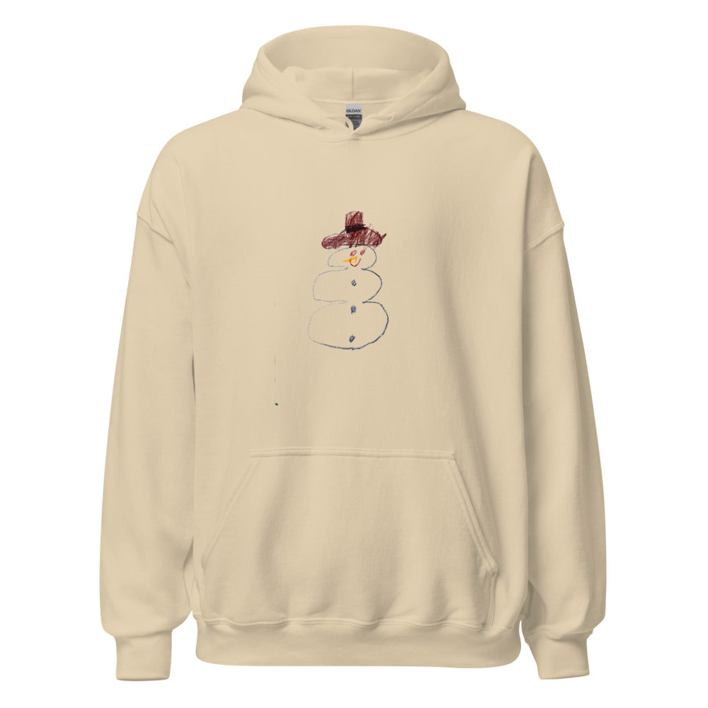 snowman-adult-hoodie-gildan-18500 - Sand