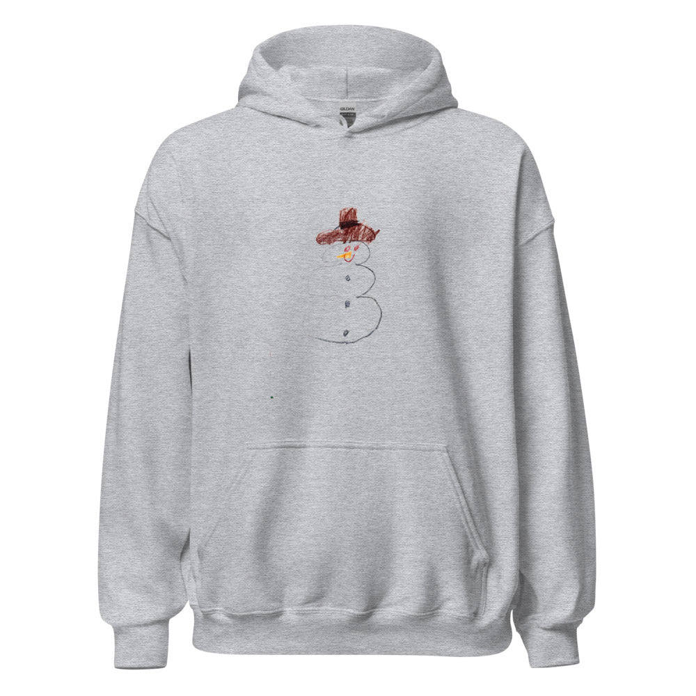 snowman-adult-hoodie-gildan-18500 - Sport Grey