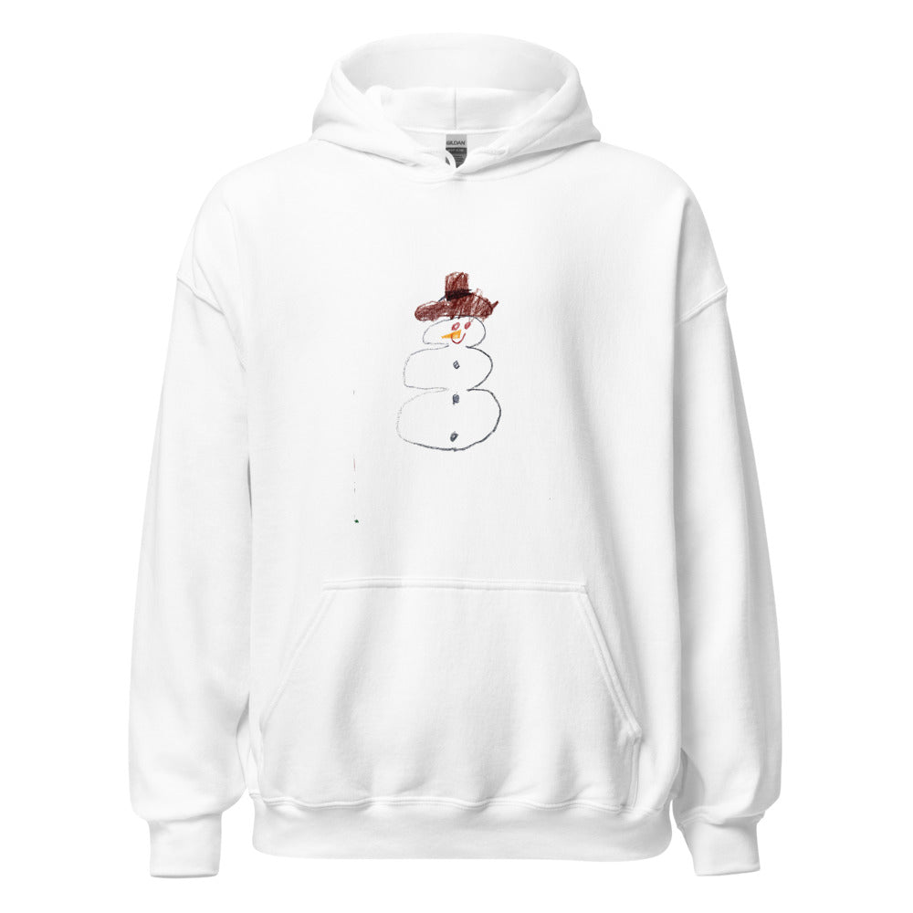 snowman-adult-hoodie-gildan-18500 - White