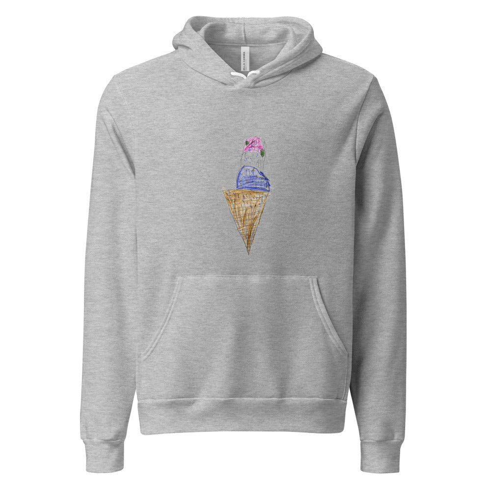 Ice Cream — Unisex Sponge Fleece Pullover Hoodie — Athletic Heather
