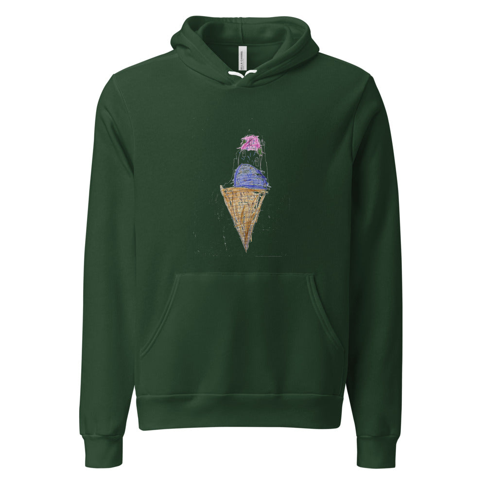 Ice Cream — Unisex Sponge Fleece Pullover Hoodie — Forest