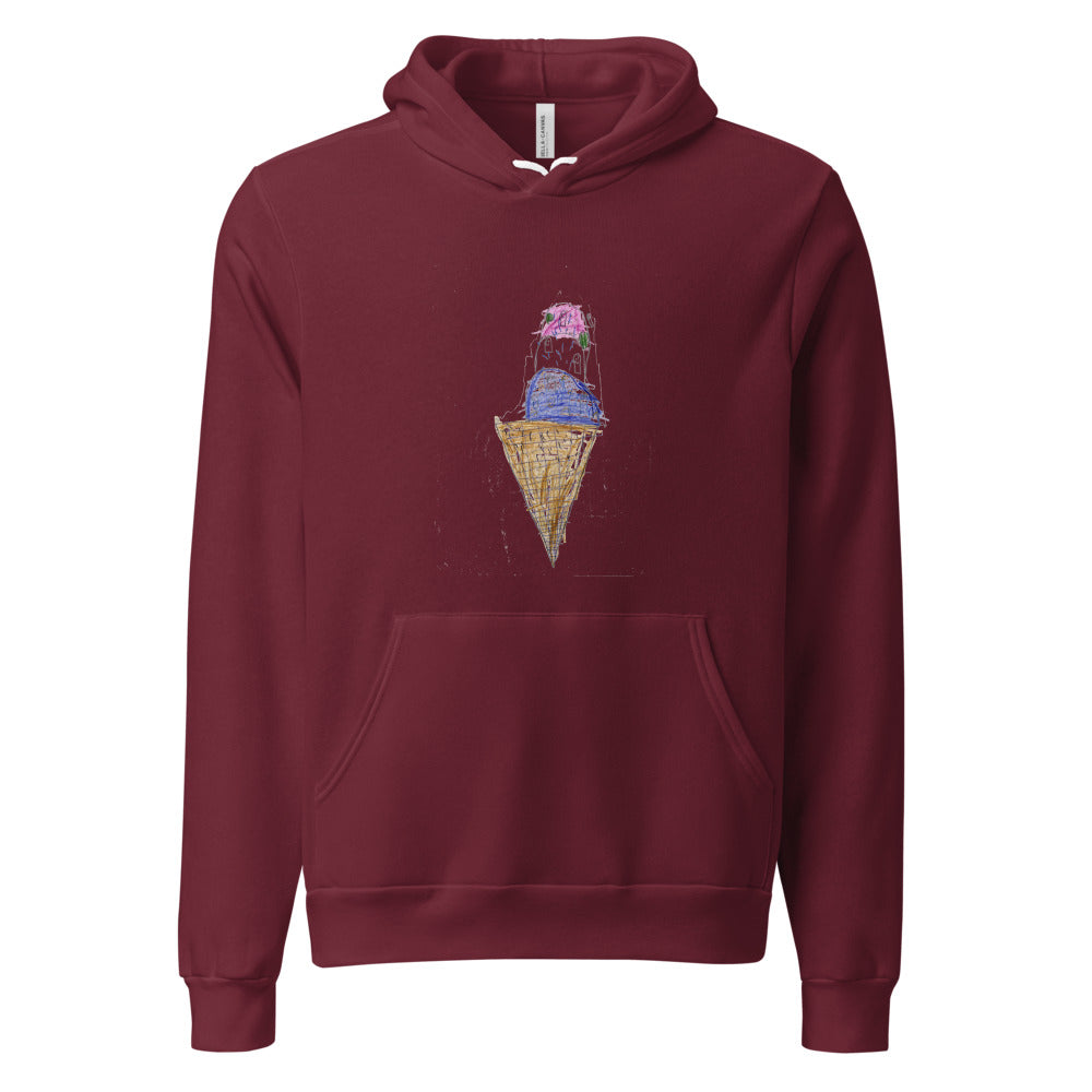 Ice Cream — Unisex Sponge Fleece Pullover Hoodie — Maroon