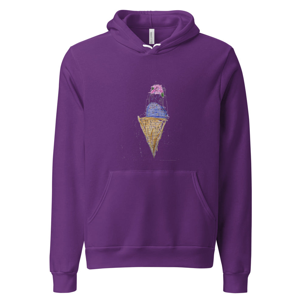 Ice Cream — Unisex Sponge Fleece Pullover Hoodie — Team Purple
