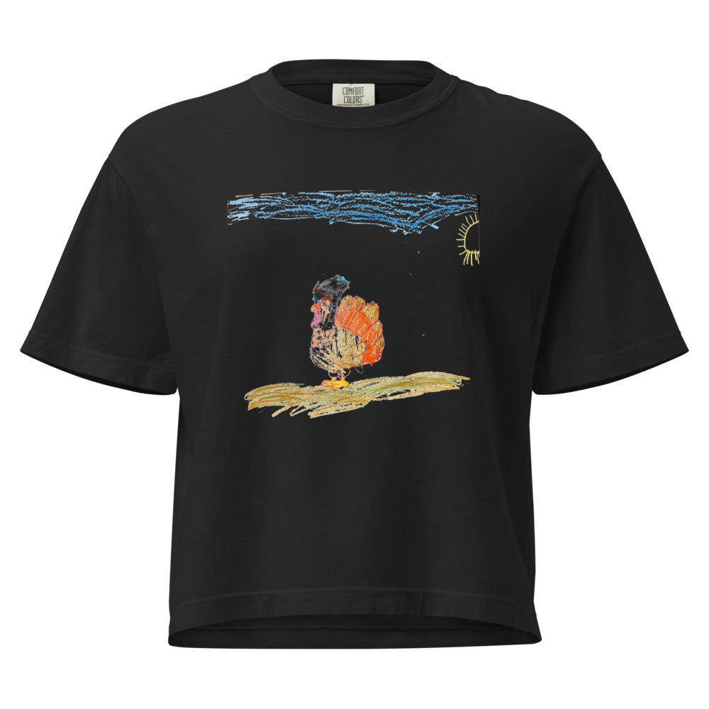 Turkey — Women's Heavyweight Boxy Tee — Black