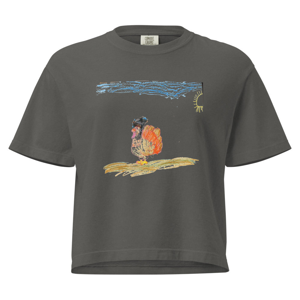 Turkey — Women's Heavyweight Boxy Tee — Pepper