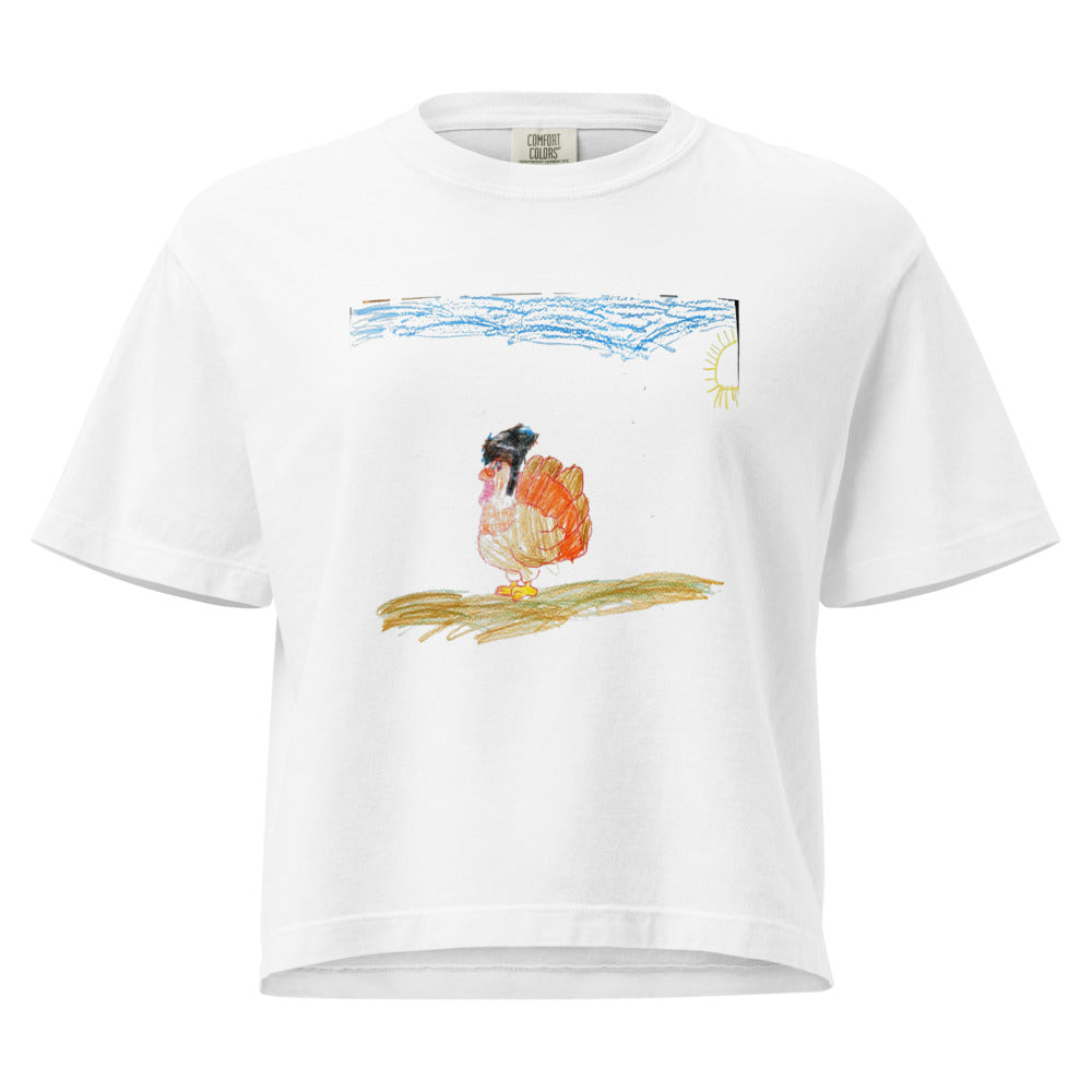 Turkey — Women's Heavyweight Boxy Tee — White