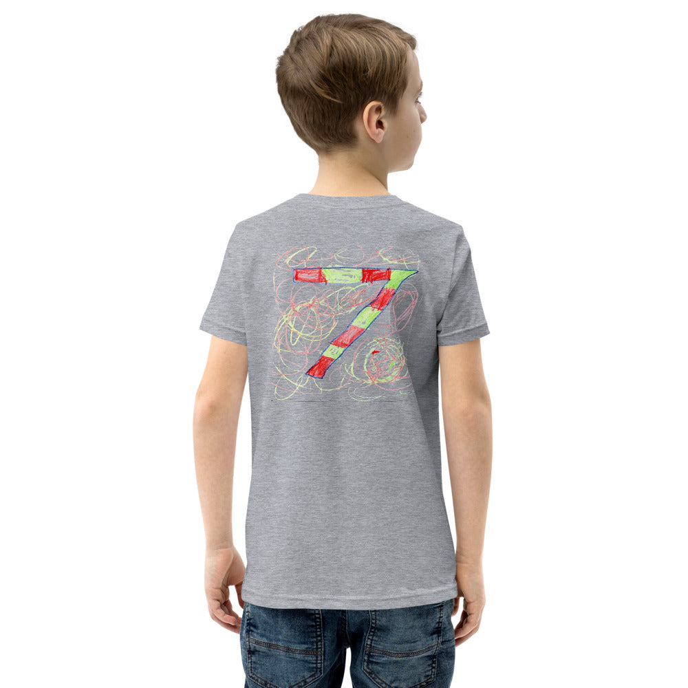 Theo 7 — Youth Staple Tee — Athletic Heather (back)