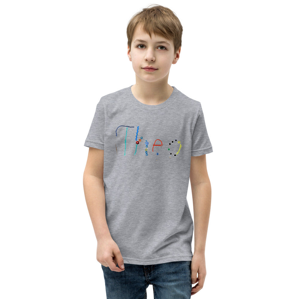Theo 7 — Youth Staple Tee — Athletic Heather (front)