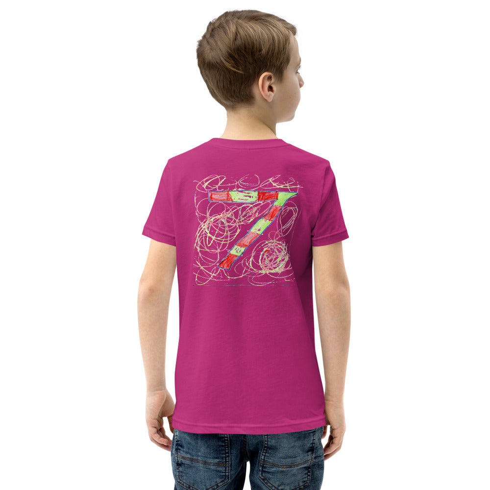Theo 7 — Youth Staple Tee — Berry (back)
