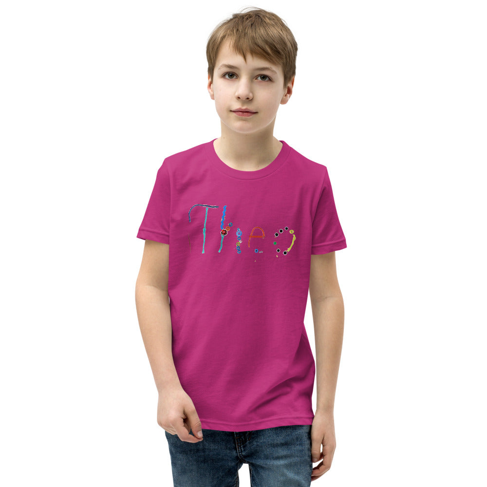 Theo 7 — Youth Staple Tee — Berry (front)