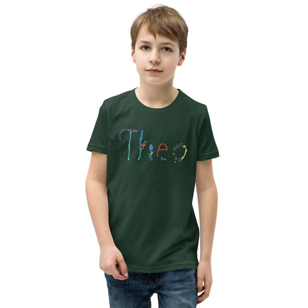 Theo 7 — Youth Staple Tee — Forest (front)