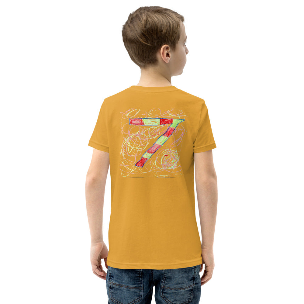Theo 7 — Youth Staple Tee — Mustard (back)
