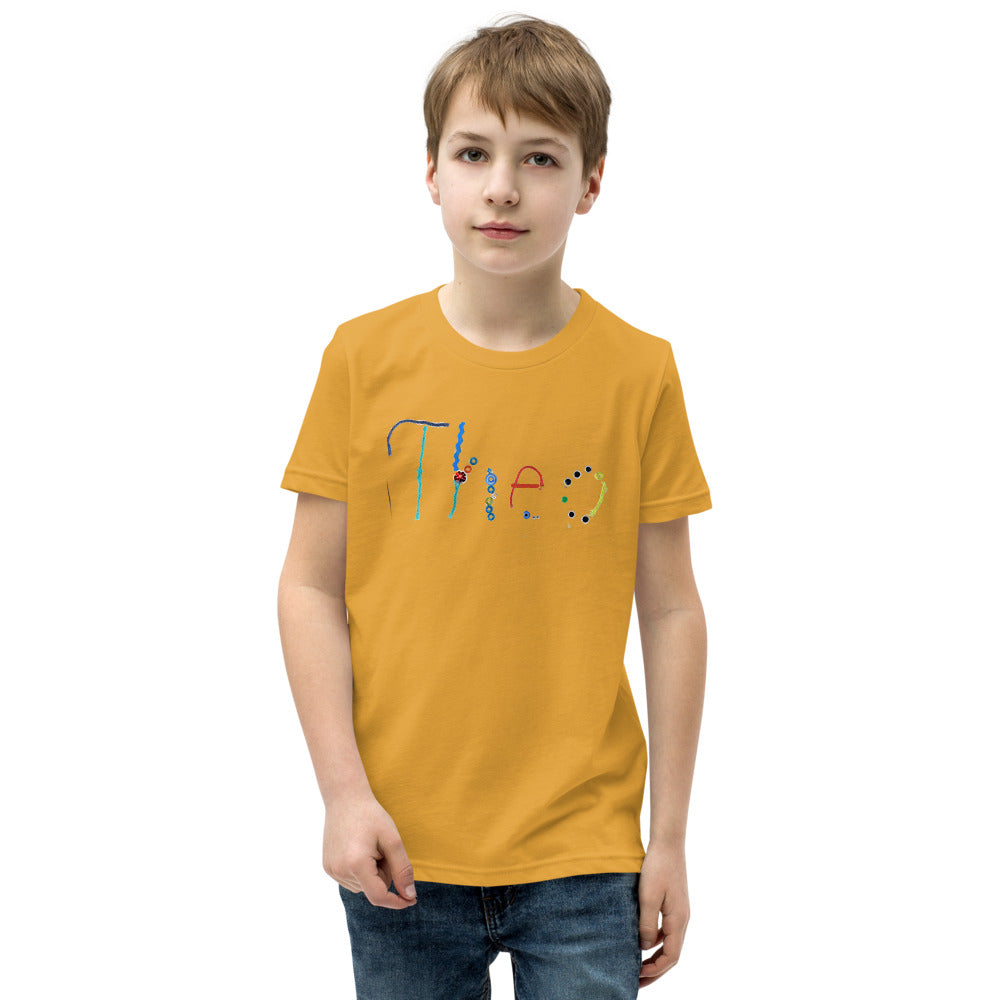Theo 7 — Youth Staple Tee — Mustard (front)