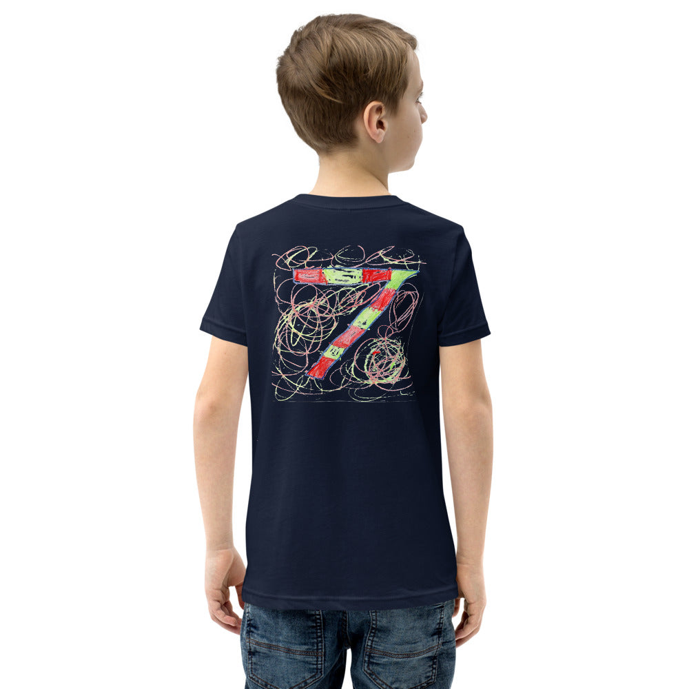 Theo 7 — Youth Staple Tee — Navy (back)