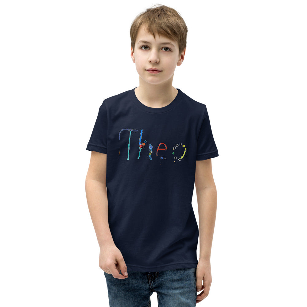 Theo 7 — Youth Staple Tee — Navy (front)