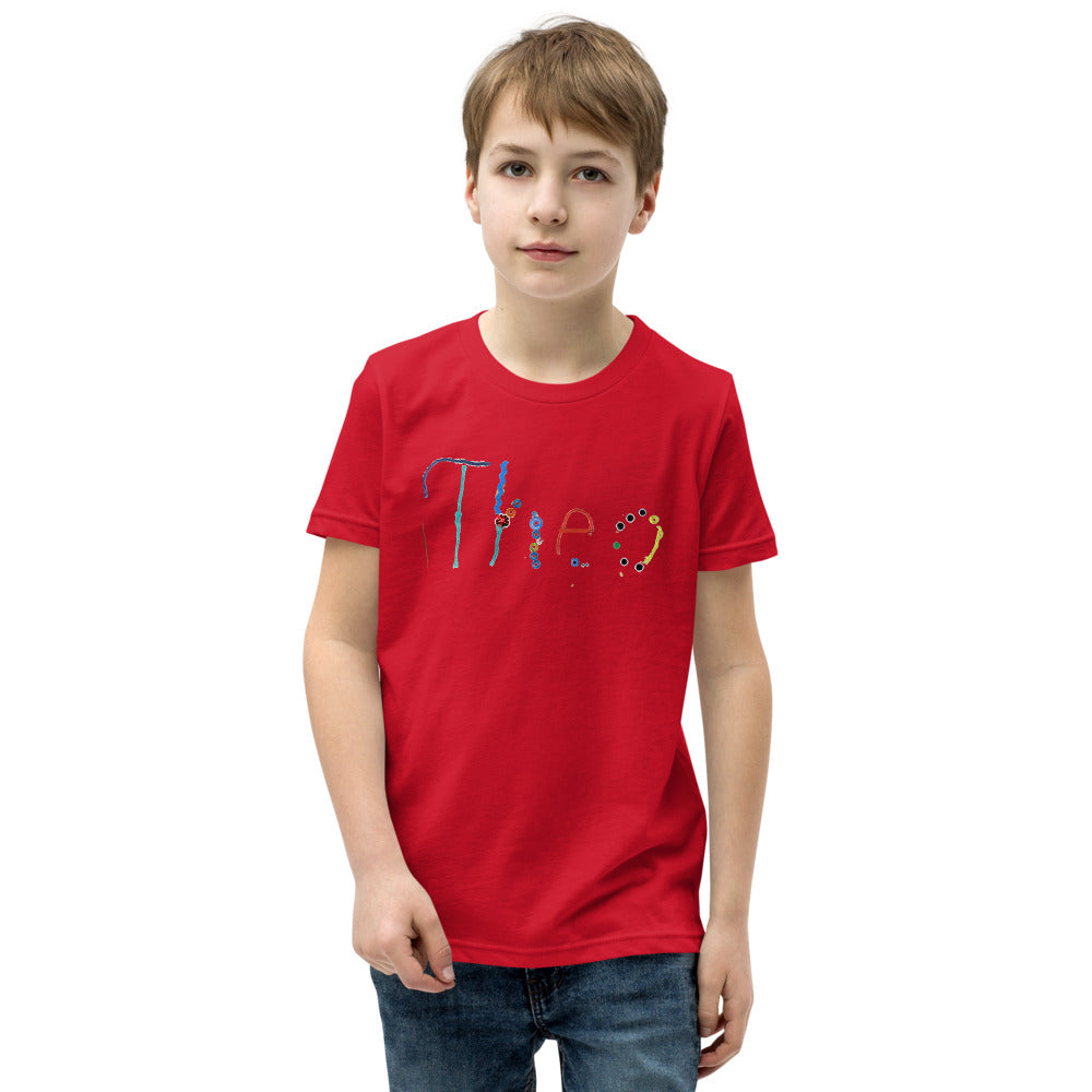 Theo 7 — Youth Staple Tee — Red (front)