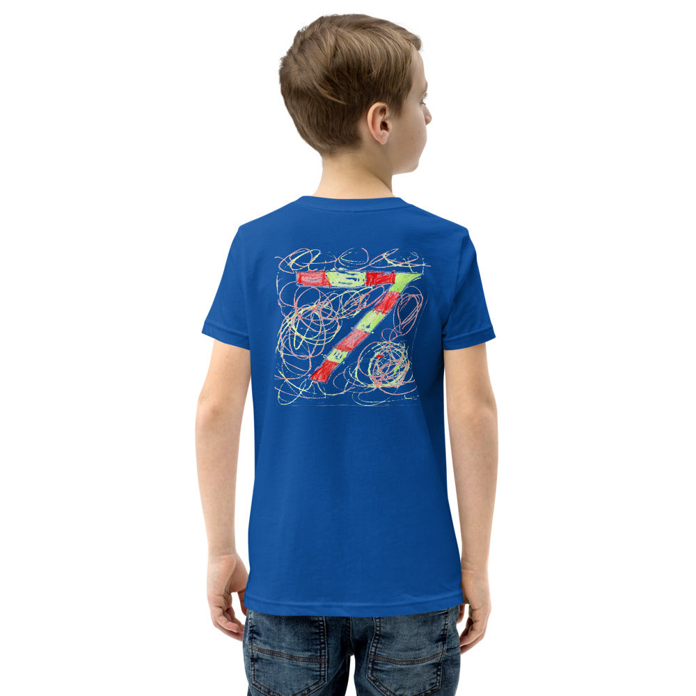 Theo 7 — Youth Staple Tee — True Royal (back)