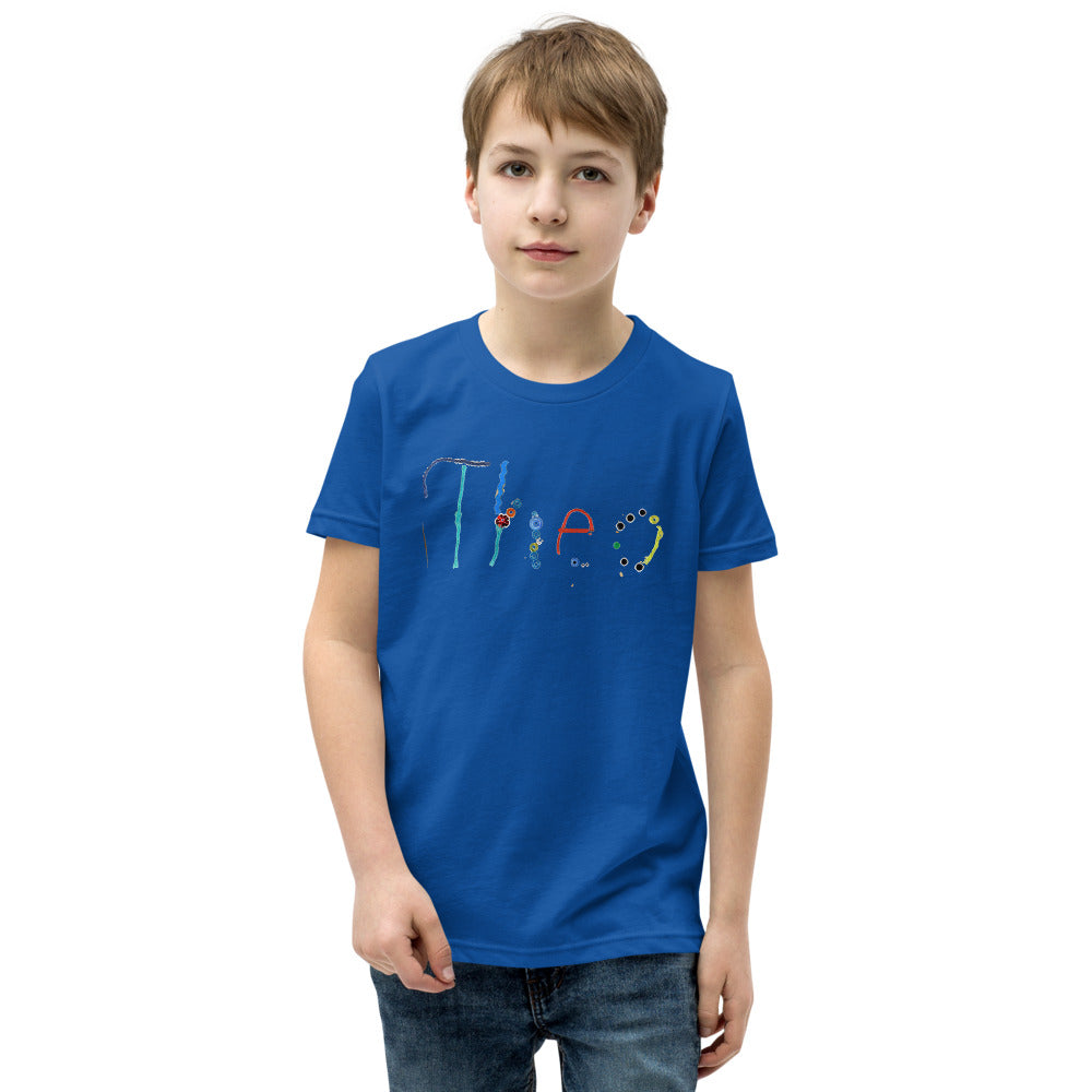 Theo 7 — Youth Staple Tee — True Royal (front)